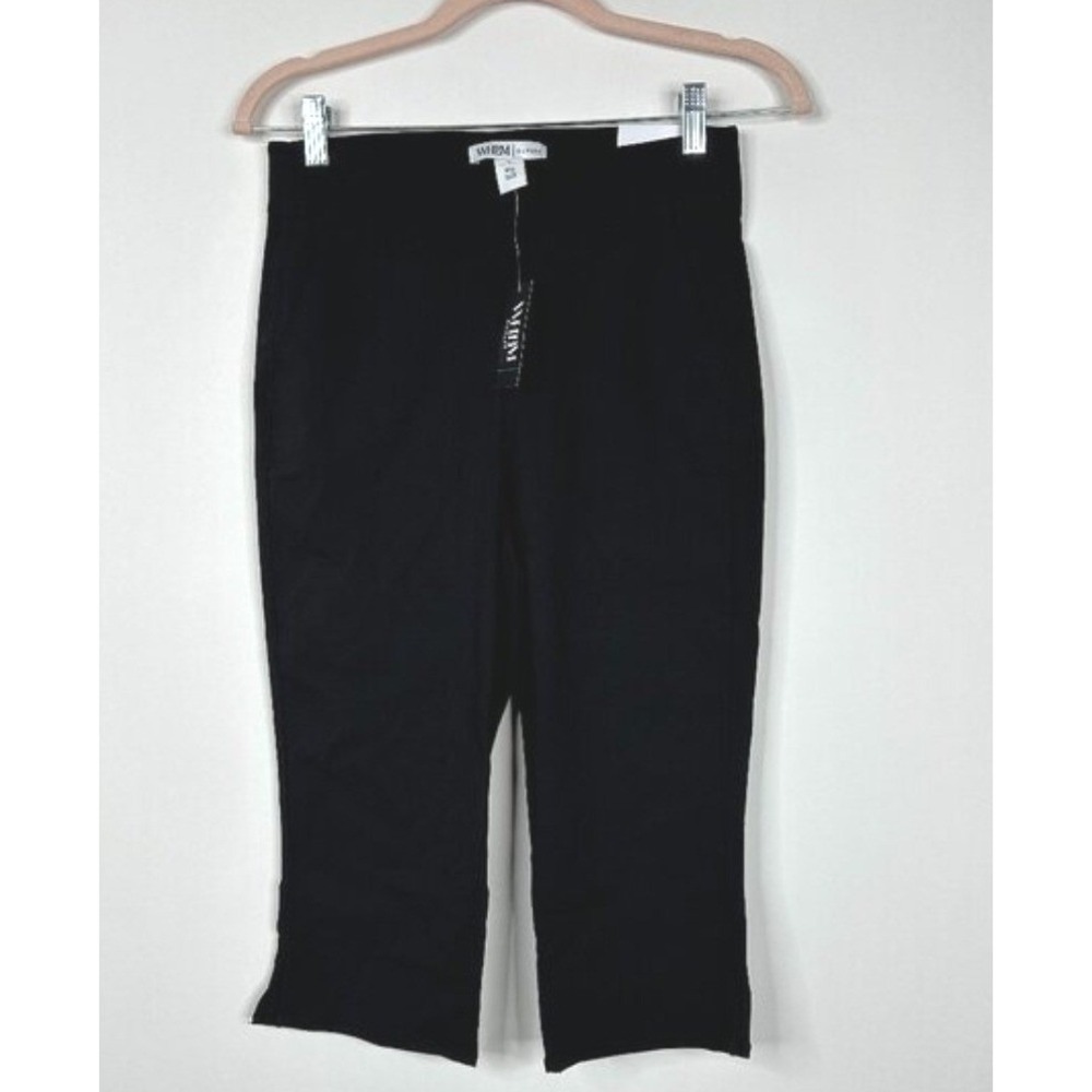 White House Black Market Black Pull On Straight Capri Pants Size 8 Office Preppy - Picture 2 of 8
